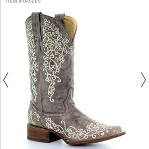Corral square toe vintage floral cowgirl boot